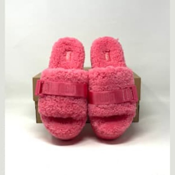 UGG FLUFFITA Slides Pink Fluffy Platform Summer Flip Flop Women's 1113475 SSBT - Picture 9 of 11
